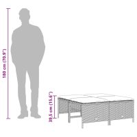 vidaXL Trädgårdspallar med dynor 4 st brun konstrotting - Bild 8