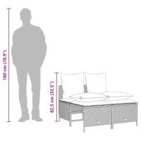 vidaXL Trädgårdssoffset med dynor 4 delar konstrotting grå - Bild 8