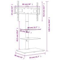 vidaXL TV-ställ hörn 3 hyllor för 32-65 tum svart - Bild 11