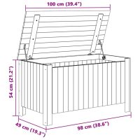 vidaXL Förvaringslåda med lock RANA vit 100x49x54 cm massiv furu - Bild 9