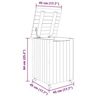 vidaXL Tvättkorg med hjul RANA 45x45x64 cm massiv furu - Bild 9