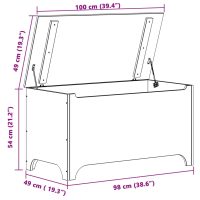 vidaXL Förvaringslåda med lock RANA 100x49x54 cm massiv furu - Bild 9