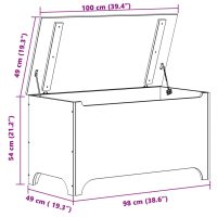 vidaXL Förvaringslåda med lock RANA vit 100x49x54 cm massiv furu - Bild 9