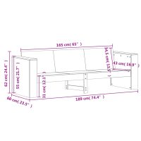 vidaXL Trädgårdssoffa 3-sits vit 189x60x62 cm massiv furu - Bild 9