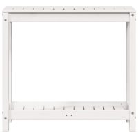 vidaXL Växtbord med hylla vit 82,5x35x75 cm massivt furu - Bild 5