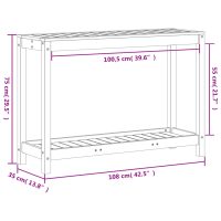 vidaXL Växtbord med hylla 108x35x75 cm massivt douglasträ - Bild 10