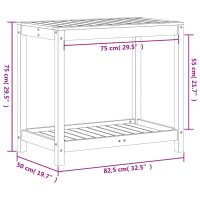 vidaXL Växtbord med hylla 82,5x50x75 cm massivt furu - Bild 10