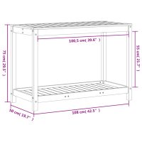 vidaXL Växtbord med hylla 108x50x75 cm massivt douglasträ - Bild 10