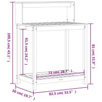 vidaXL Växtbord med hylla 82,5x50x109,5 cm massiv furu - Bild 10