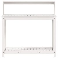 vidaXL Växtbord med hyllor vit 108x50x109,5 cm massiv furu - Bild 5