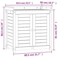 vidaXL Växtbord med hyllor vit 82,5x50x86,5 cm massiv furu - Bild 10