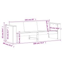 vidaXL Trädgårdssoffa 3-sits vaxbrun 189x60x62 cm massiv furu - Bild 9