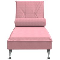 vidaXL Massageschäslong med bolster rosa sammet - Bild 4