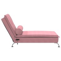 vidaXL Massageschäslong med bolster rosa sammet - Bild 5