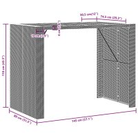 vidaXL Trädgårdsbord med akaciaträ svart 145x80x110 cm konstrotting - Bild 11