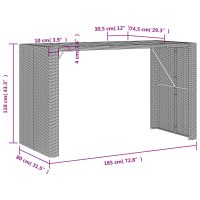 vidaXL Trädgårdsbord med akaciaträ svart 185x80x110 cm konstrotting - Bild 11