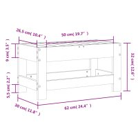 vidaXL Trädgårdspall 62x30x32 cm massiv furu - Bild 9