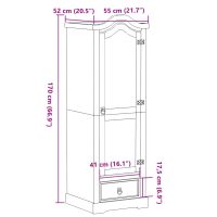 vidaXL Garderob Corona 55x52x170 cm massiv furu - Bild 9