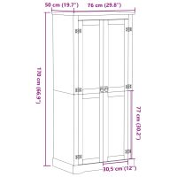 vidaXL Garderob Corona 76x50x170 cm massiv furu - Bild 9