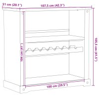 vidaXL Vinskåp Corona 107,5x51x105,5 cm massiv furu - Bild 9