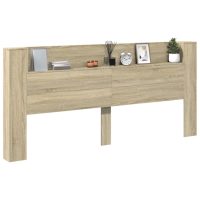 vidaXL Sänggavel med LED sonoma-ek 220x16,5x103,5 cm - Bild 5