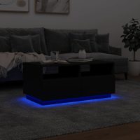 vidaXL Soffbord med LED svart 90x49x40 cm - Bild 5