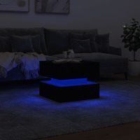 vidaXL Soffbord med LED svart 50x50x40 cm - Bild 4