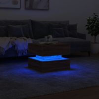 vidaXL Soffbord med LED brun ek 50x50x40 cm - Bild 5