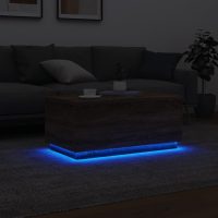 vidaXL Soffbord med LED brun ek 90x50x40 cm - Bild 5