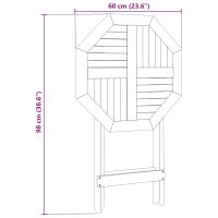 vidaXL Hopfällbart trädgårdsbord Ø60x75 cm massivt akaciaträ - Bild 12