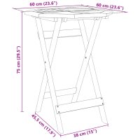 vidaXL Hopfällbart trädgårdsbord Ø60x75 cm massivt akaciaträ - Bild 11