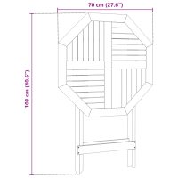 vidaXL Hopfällbart trädgårdsbord Ø70x75 cm massivt akaciaträ - Bild 12