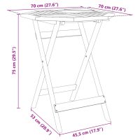 vidaXL Hopfällbart trädgårdsbord Ø70x75 cm massivt akaciaträ - Bild 11