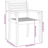 vidaXL Trädgårdsstolar 2 st 59x55x85 cm massivt akaciaträ - Bild 9