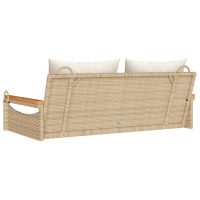 vidaXL Gungbänk med dynor beige 109x62x40 cm konstrotting - Bild 6