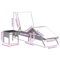 vidaXL Solsängar 2 st med bord svart konstrotting - Bild 11