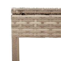 vidaXL Solsängar 2 st med bord beige konstrotting - Bild 10