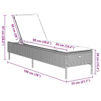 vidaXL Solsäng med dyna svart konstrotting - Bild 10