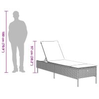 vidaXL Solsäng med dyna svart konstrotting - Bild 11