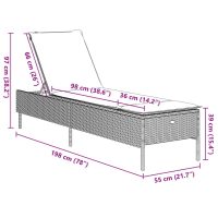 vidaXL Solsäng med dynor brun konstrotting - Bild 10