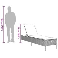 vidaXL Solsäng med dyna konstrotting grå - Bild 11