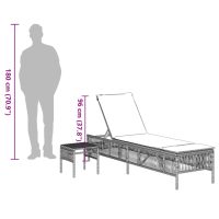 vidaXL Solsängar 2 st med bord svart konstrotting - Bild 12