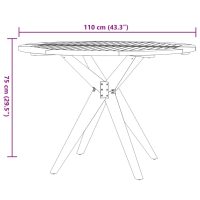 vidaXL Trädgårdsbord runt Ø110x75 cm massivt akaciaträ - Bild 8