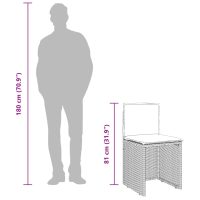 vidaXL Caféset med dynor 3 delar svart konstrotting - Bild 12