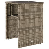 vidaXL Bistrogrupp med dynor 3 delar beige konstrotting - Bild 4