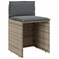 vidaXL Bistrogrupp med dynor 3 delar beige konstrotting - Bild 5