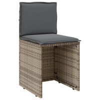 vidaXL Bistrogrupp med dynor 3 delar beige konstrotting - Bild 6