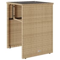 vidaXL Bistrogrupp med dynor 3 delar beige konstrotting - Bild 4