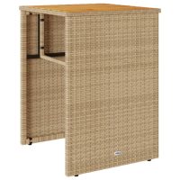 vidaXL Bistrogrupp med dynor 3 delar beige konstrotting - Bild 4