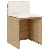 vidaXL Bistrogrupp med dynor 3 delar beige konstrotting - Bild 5